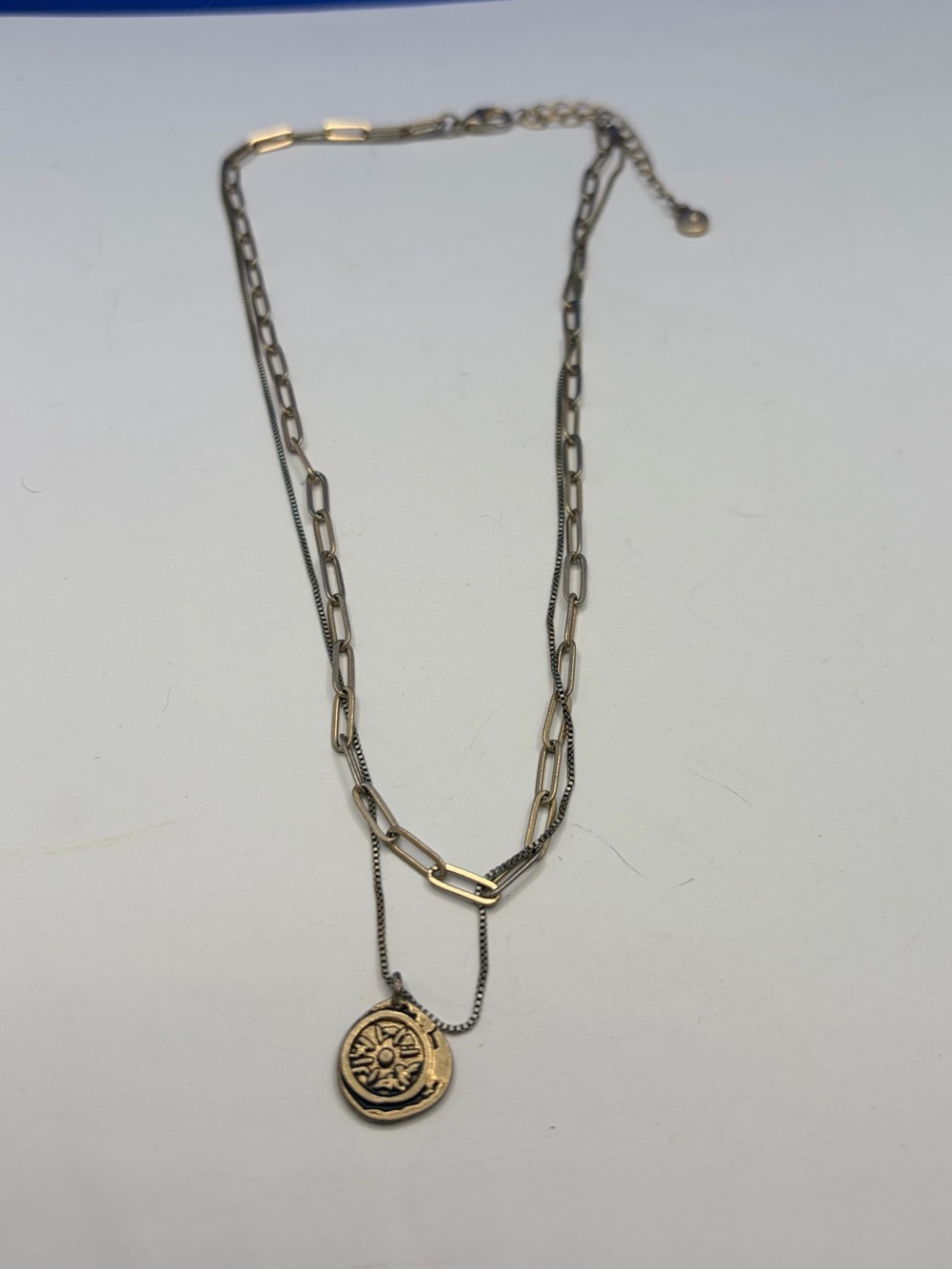 Banana Republic Mixed Metal Layered Bee Medallion Necklace